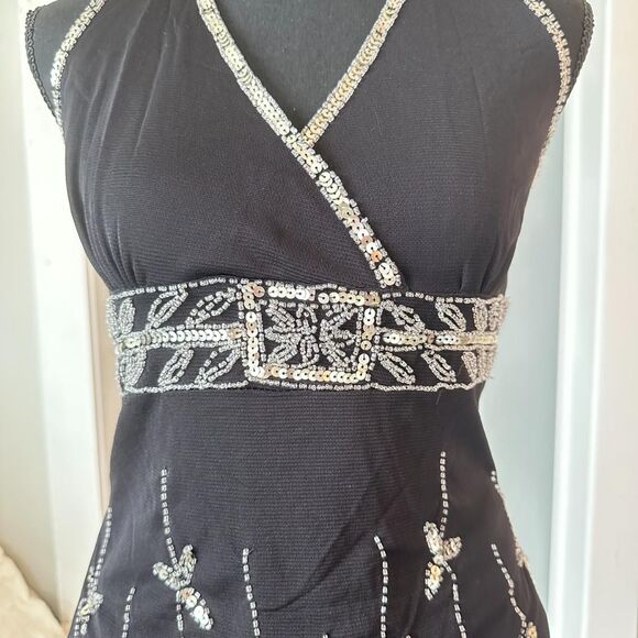 Vintage Lipstick Brand Sequin Halter Top \ Y2K 2000s Famous Sequin Halter Tank - Picture 4 of 8